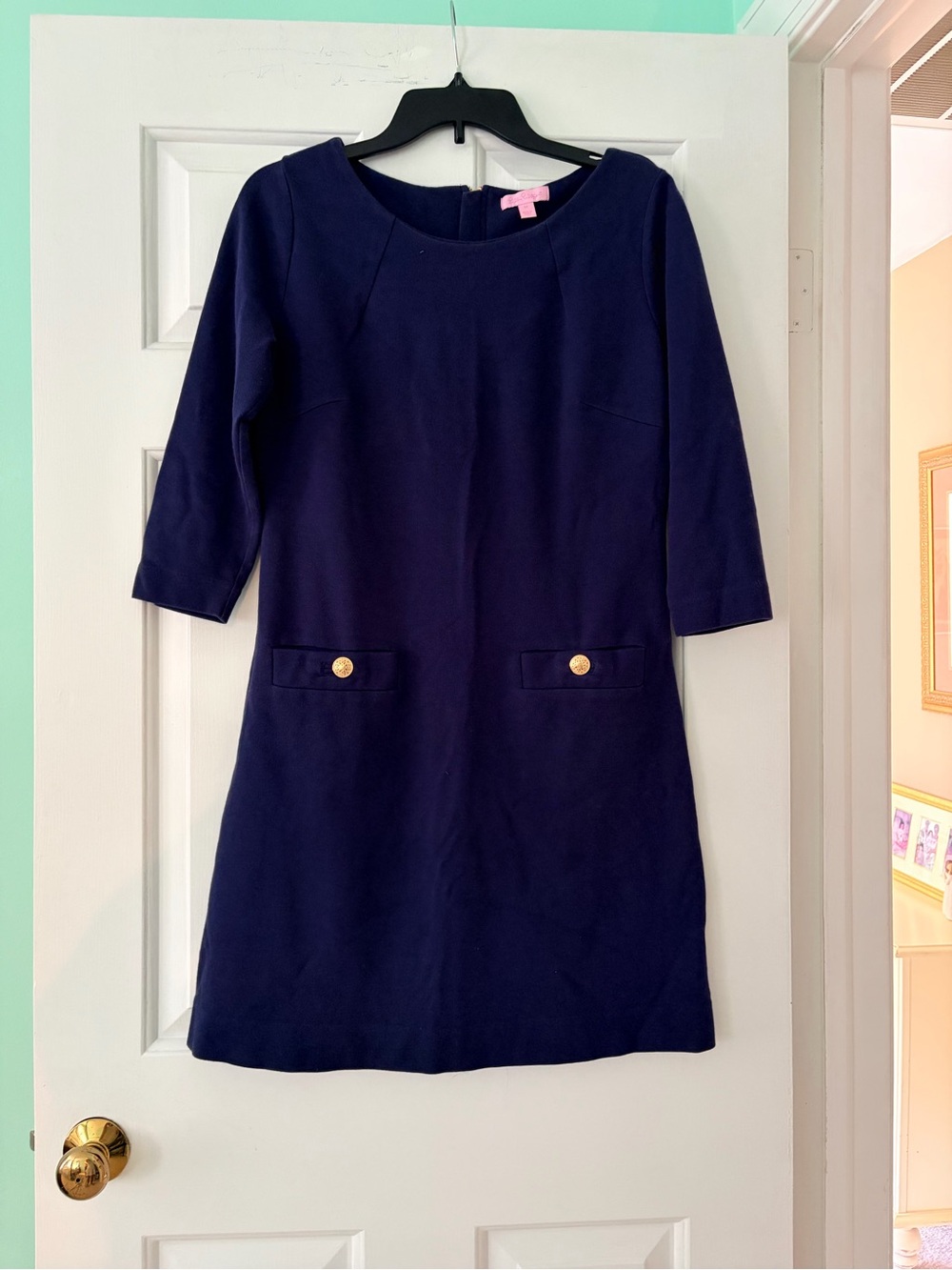 Lilly Pulitzer Shift Dress with Gold Button Detail